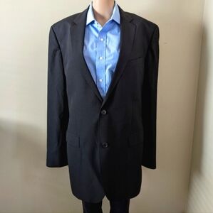 Hugo Boss classic biotech wool black blazer suit, men's 44 L